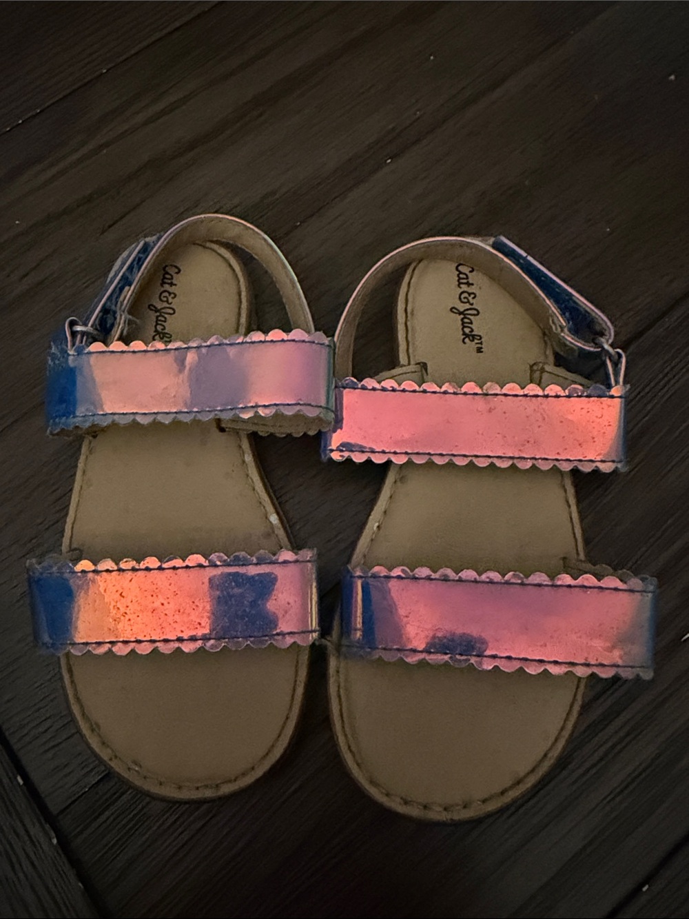 Cat & Jack Iridescent Pink & Blue Girls' Sandals